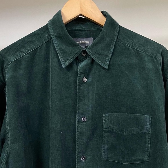 BANANA REPUBLIC BOTTEL GREEN CORDUROY SHIRT FOR MEN’S & WOMEN’S - Picture 3 of 5